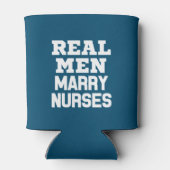 Echte mannen trouwen Verpleegkundigen grappig geze Blikjeskoeler (Achterkant)