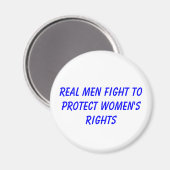 Echte mannen vechten voor de bescherming van vrouw magneet (Voorkant / Achterkant)