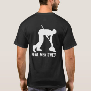 Echte mannen vegen curling curlster ijs curl 1 t-shirt