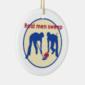 Echte Mannen vegen! krullen Keramisch Ornament (Rechts)