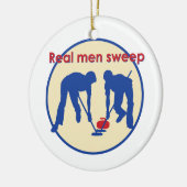 Echte Mannen vegen! krullen Keramisch Ornament (Links)