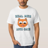 ECHTE MANNEN VERLIESEN VANGSTVANGST Ginger Kat Fac T-shirt (Voorkant)