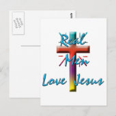 ECHTE MANNEN VERLIEZEN JESUS BRIEFKAART (Voorkant / Achterkant)