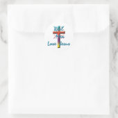 ECHTE MANNEN VERLIEZEN JESUS RONDE STICKER (Tas)