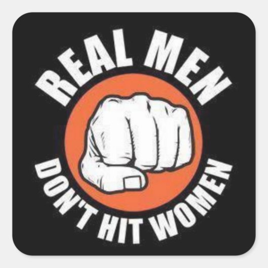 Echte Mannen... Vierkante Sticker (Voorkant)