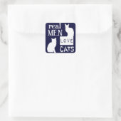 Echte Mannen Vierkante Sticker (Tas)