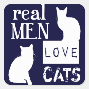 Echte Mannen Vierkante Sticker