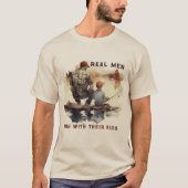 Echte Mannen Vissen met Hun Kinder Vist T-shirt (Voorkant)