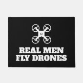 Echte mannen vliegen drones grappige deurmat voor  (Voorkant)