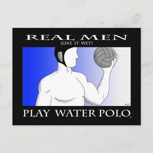 Echte Mannen: Waterpoo afspelen Briefkaart (Voorkant)