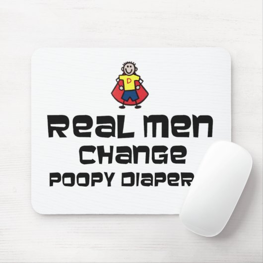 Echte Mannen wijzigen beleidsdiapers Muismat (Met muis)