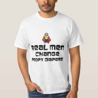 Echte Mannen wijzigen beleidsdiapers T-shirt