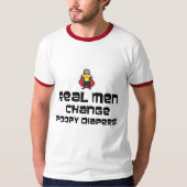 Echte Mannen wijzigen beleidsdiapers T-shirt (Voorkant)