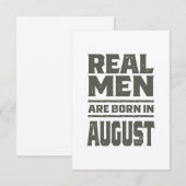 Echte Mannen worden in augustus geboren RSVP Kaartje (Voorkant / Achterkant)
