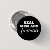 Echte Mannen zijn feministen Ronde Button 3,2 Cm (Voorkant /achterkant)