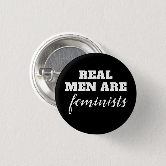 Echte Mannen zijn feministen Ronde Button 3,2 Cm (Voorkant /achterkant)