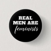 Echte Mannen zijn feministen Ronde Button 3,2 Cm (Voorkant)