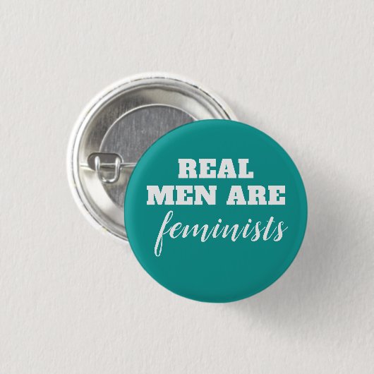 Echte Mannen zijn feministen Ronde Button 3,2 Cm (Voorkant /achterkant)