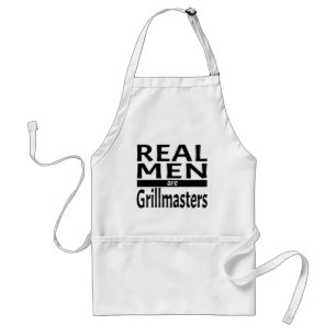 Echte Mannen Zijn Grillmeesters BBQ Koken Stukken Standaard Schort