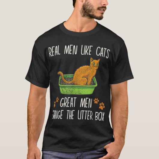 Echte mannen zoals katten grote mannen veranderen t-shirt (Voorkant)