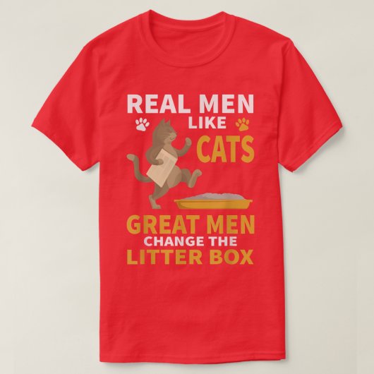 Echte Mannen zoals katten Grote Mannen veranderen T-shirt (Design voorkant)