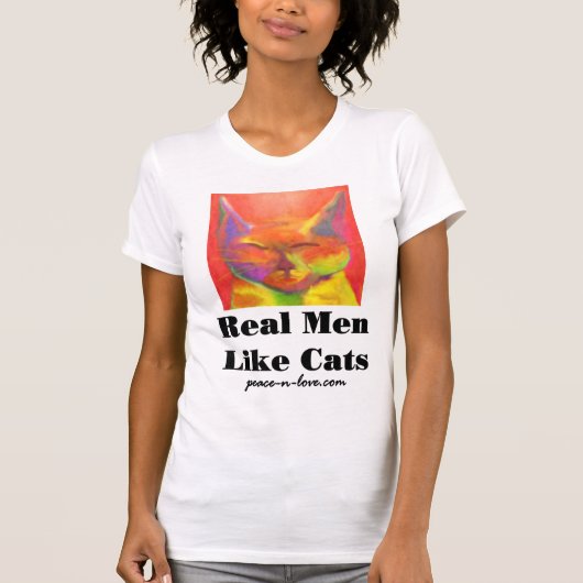 Echte Mannen zoals katten voor lichte T-shirts (Voorkant)