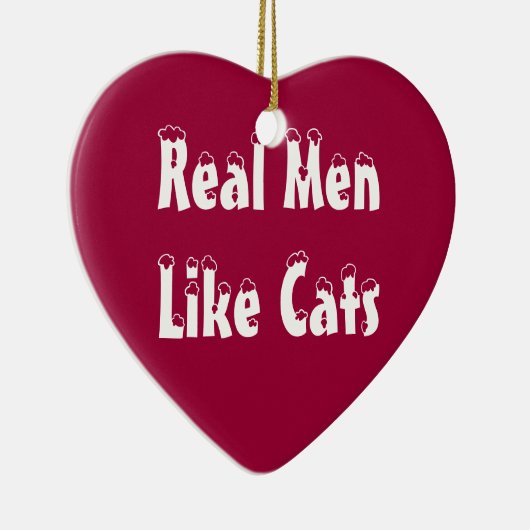 Echte Mannen zoals kattenversiering Keramisch Ornament (Rechts)