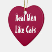 Echte Mannen zoals kattenversiering Keramisch Ornament (Links)