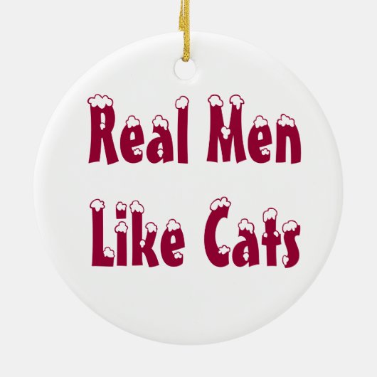 Echte Mannen zoals kattenversiering Keramisch Ornament (Achterkant)