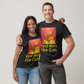 Echte Mannen zoals T-shirt met katten (Unisex)