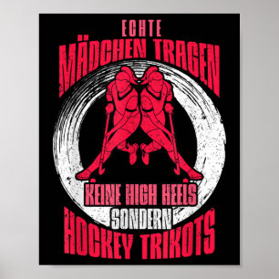 Echte meisjes die hockey spelen Vrouwelijke veldho Poster
