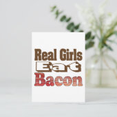 Echte Meisjes Eten Bacon Briefkaart (Staand voorkant)
