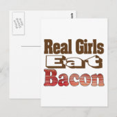 Echte Meisjes Eten Bacon Briefkaart (Voorkant / Achterkant)