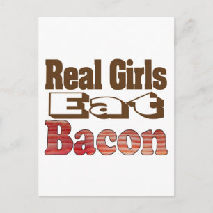 Echte Meisjes Eten Bacon Briefkaart