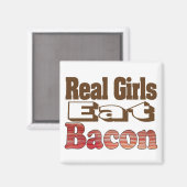 Echte Meisjes Eten Bacon Magneet (Voorkant / Achterkant)