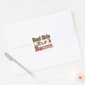 Echte Meisjes Eten Bacon Vierkante Sticker (Envelop)