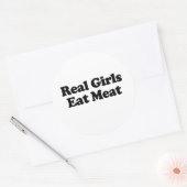 Echte Meisjes Eten Vlees Ronde Sticker (Envelop)