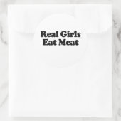 Echte Meisjes Eten Vlees Ronde Sticker (Tas)