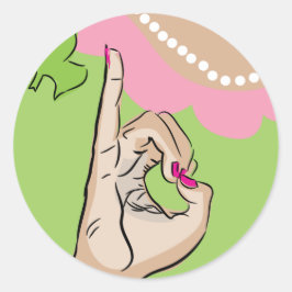 Echte Meisjes Fine Art Ronde Sticker