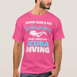 Echte meisjes gaan duiken duiker zwemmen zon t-shirt