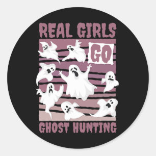 Echte meisjes gaan spookjagen Schattigee spook Hal Ronde Sticker