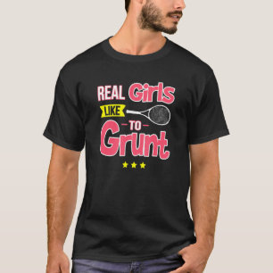 Echte meisjes Grunt Tennis Racket Speler Fan Coach T-shirt