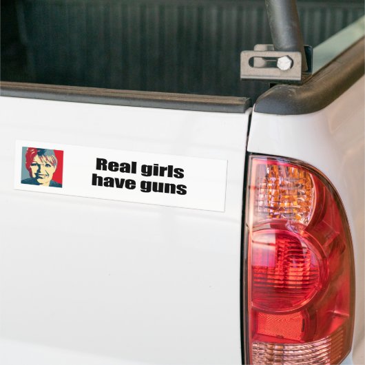 Echte meisjes hebben pistolen bumpersticker (Op Truck)