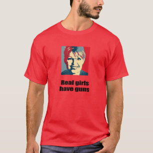 Echte meisjes hebben pistolen t-shirt