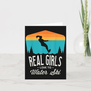 Echte meisjes houden van waterskiën water skiër gr kaart