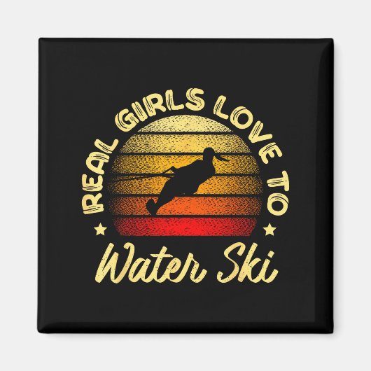 Echte meisjes houden van waterskiën waterskiler gr magneet (Voorkant)