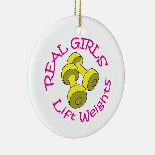 Echte meisjes Liftgewicht Keramisch Ornament (Rechts)