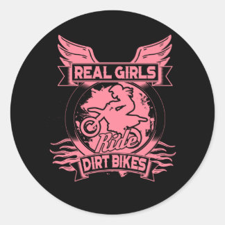 Echte Meisjes Ride Dirt Bikes Voor Motorcross Vrou Ronde Sticker