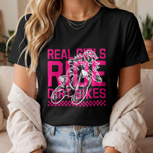 Echte Meisjes Rijden Motocross Dirt Bikes Tri-Blend Shirt