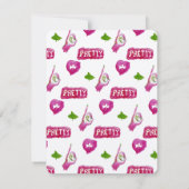 Echte  meisjes verjaardagsfeestuitnodigingen kaart (Achterkant)